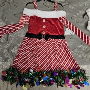 Festive Red and White Kids Costume